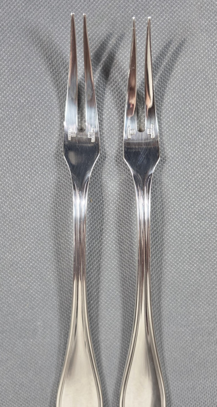 Christofle Albi Silverplate Vintage Seafood Crab Lobster Forks Set of 2 France